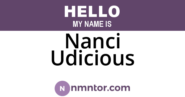 Nanci Udicious