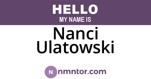 Nanci Ulatowski