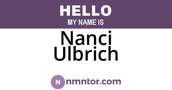 Nanci Ulbrich