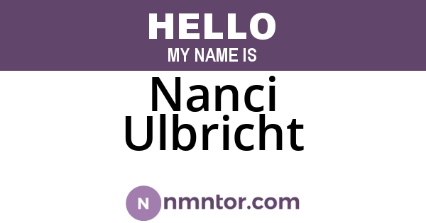 Nanci Ulbricht