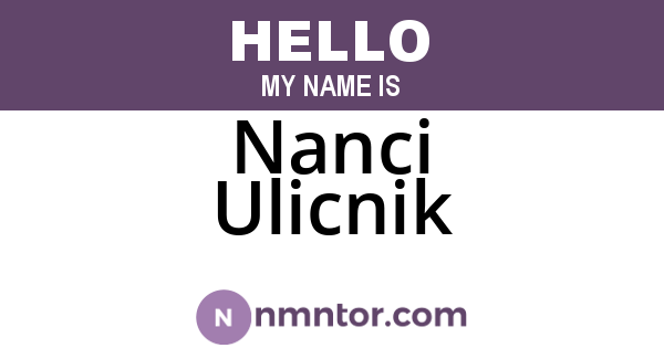 Nanci Ulicnik