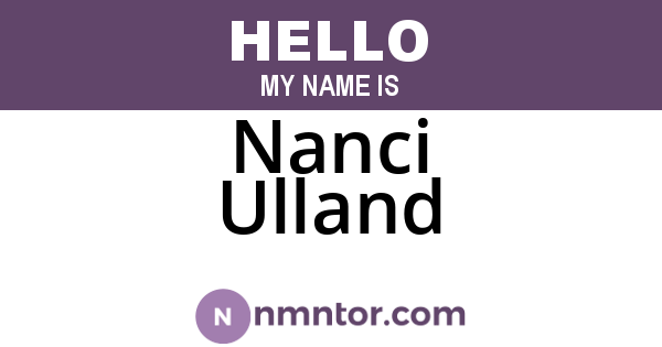Nanci Ulland