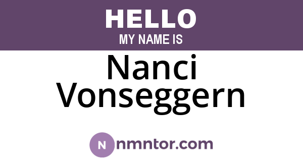 Nanci Vonseggern