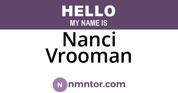 Nanci Vrooman
