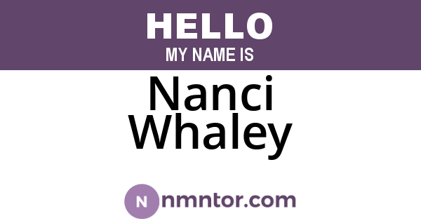 Nanci Whaley