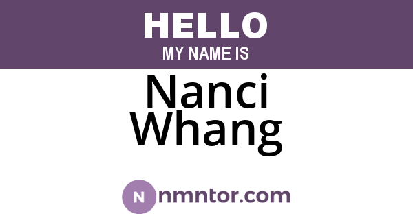 Nanci Whang