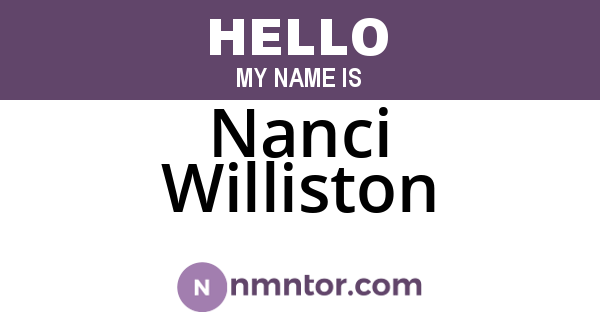 Nanci Williston