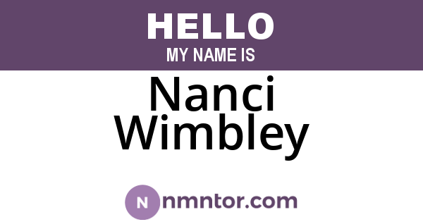 Nanci Wimbley