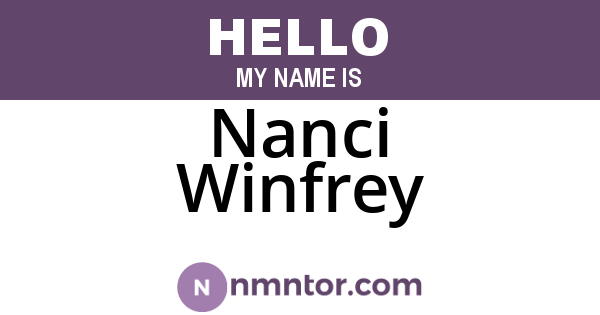 Nanci Winfrey