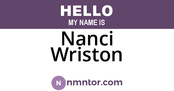 Nanci Wriston