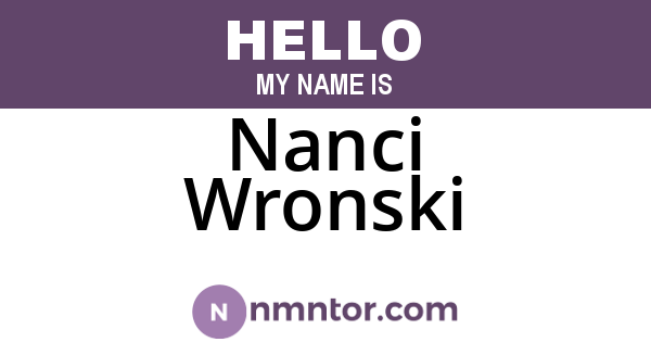 Nanci Wronski