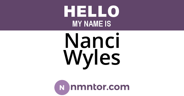 Nanci Wyles