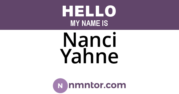 Nanci Yahne