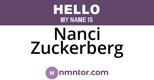 Nanci Zuckerberg