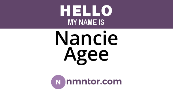 Nancie Agee