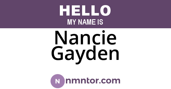 Nancie Gayden