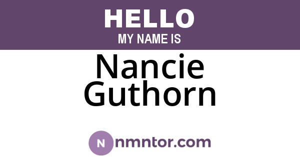 Nancie Guthorn