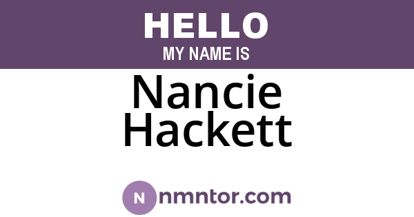 Nancie Hackett