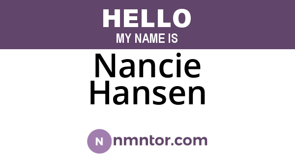 Nancie Hansen