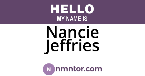 Nancie Jeffries