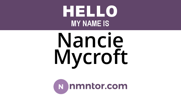 Nancie Mycroft