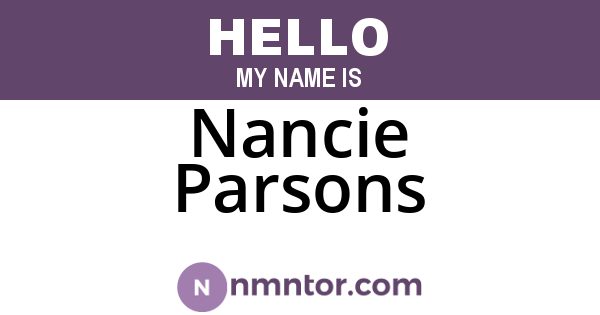 Nancie Parsons
