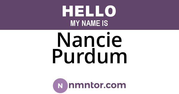 Nancie Purdum