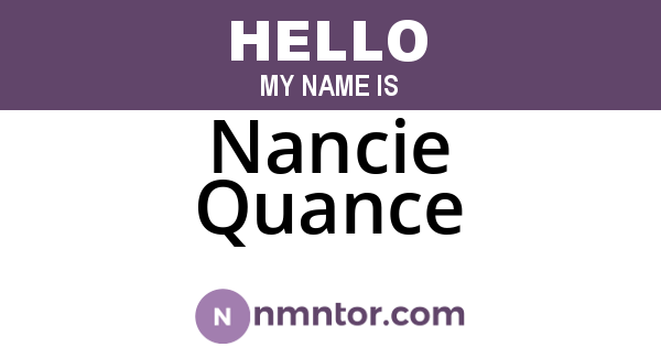 Nancie Quance