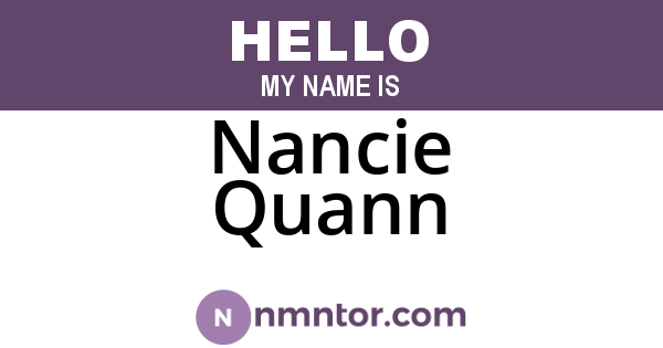 Nancie Quann