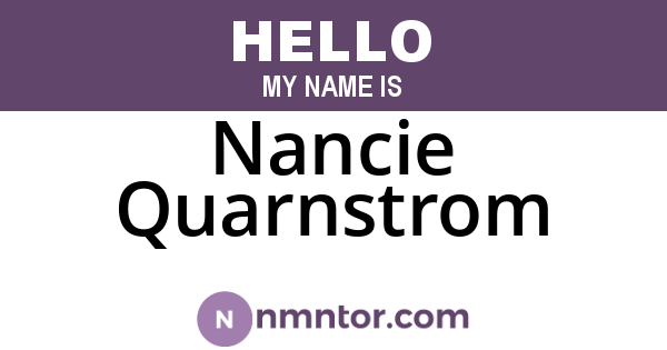 Nancie Quarnstrom