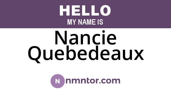 Nancie Quebedeaux
