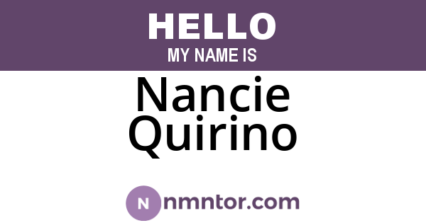 Nancie Quirino