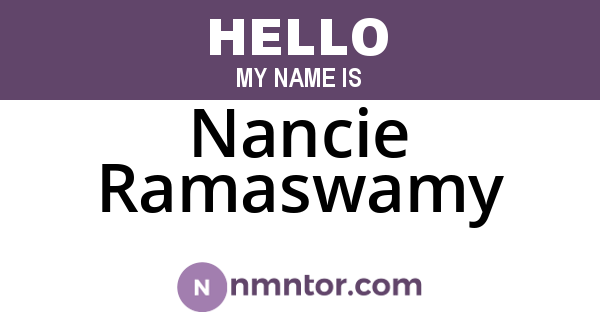 Nancie Ramaswamy