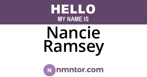 Nancie Ramsey
