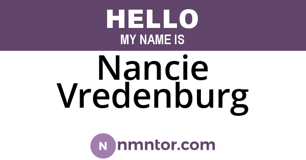 Nancie Vredenburg