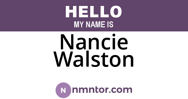Nancie Walston