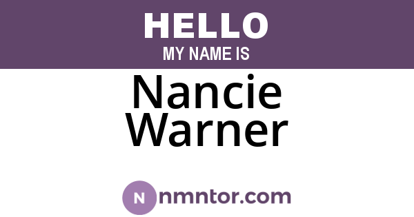 Nancie Warner
