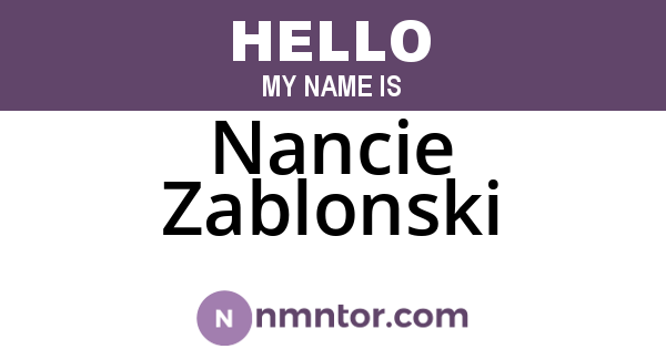 Nancie Zablonski