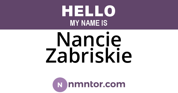 Nancie Zabriskie