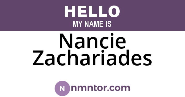 Nancie Zachariades