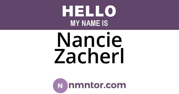 Nancie Zacherl