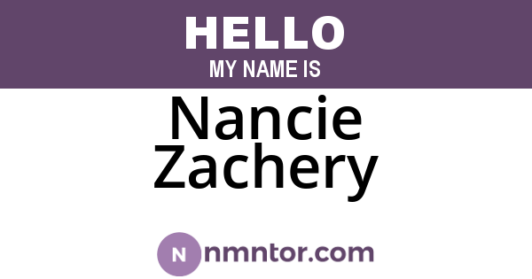 Nancie Zachery