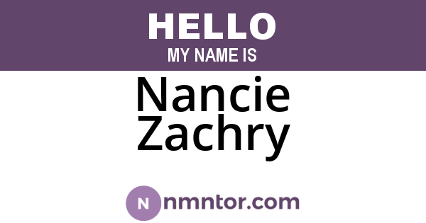 Nancie Zachry