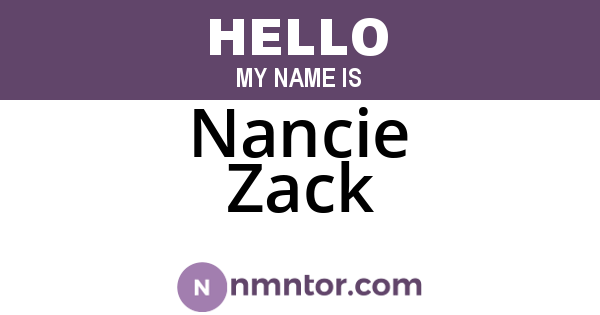 Nancie Zack