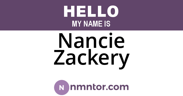 Nancie Zackery