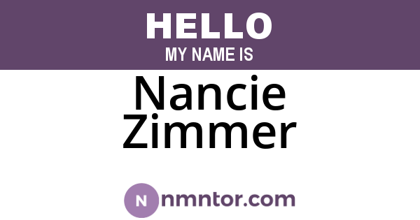 Nancie Zimmer