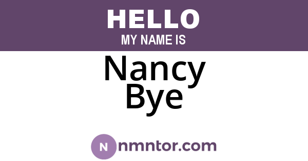 Nancy Bye