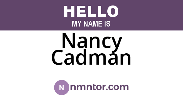 Nancy Cadman