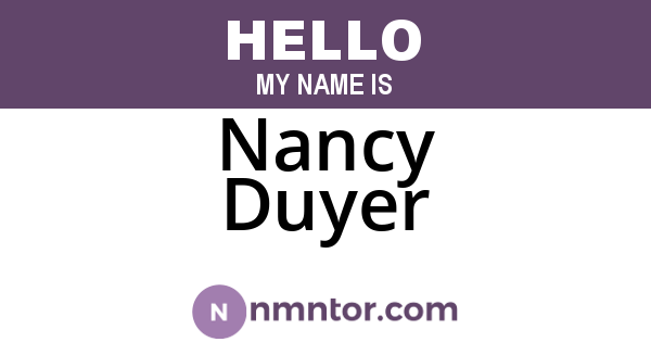 Nancy Duyer