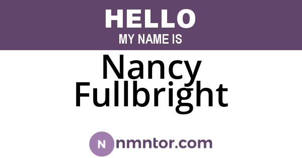 Nancy Fullbright